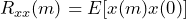 \begin{방정식*} R_{xx}(m)=E[x(m)x(0)] \end{방정식*}