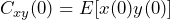 \begin{방정식*} C_{xy}(0)=E[x(0)y(0)] \end{방정식*}
