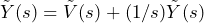 \begin{방정식*} \tilde{Y}(s)=\tilde{V}(s)+(1/s)\tilde{Y}(s) \end{방정식*}