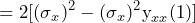 \begin{방정식*} =2[(\sigma_{x})^2-(\sigma_{x})^2\text{y}_{xx}(1)] \end{방정식*}